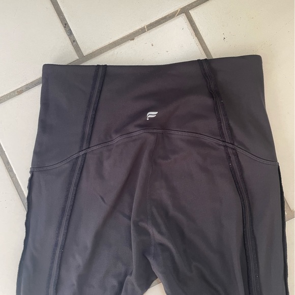 Fabletics High Waisted Navy Blue Ruffle Leggings - Picture 5 of 6